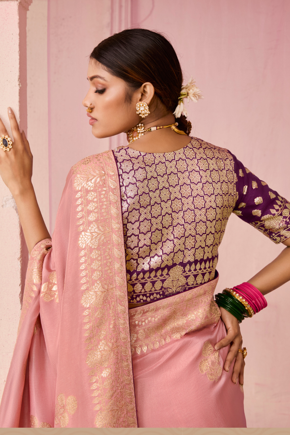 Banarasi Dola Silk Saree with Brocade Blouse Elegance