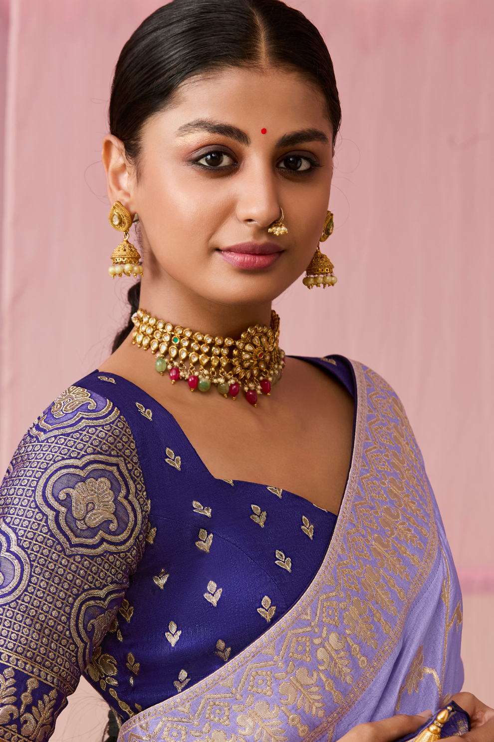 Banarasi Dola Silk Saree with Brocade Blouse Elegance