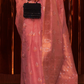 Multi Pure Linen Saree with Copper Zari Weaving Elegance