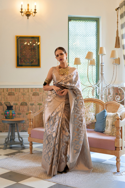 Multi Tissue Saree with Zari Handloom Weaving Elegance