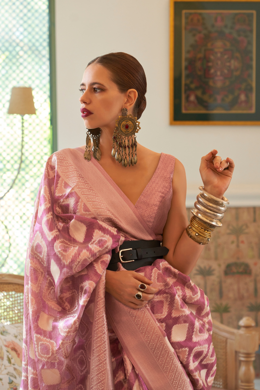 Multi Tissue Saree with Zari Handloom Weaving Elegance