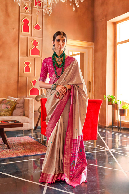 Regal Peshwai Paithani Silk Saree with Traditional Zari Weave