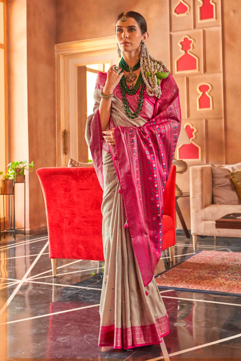 Regal Peshwai Paithani Silk Saree with Traditional Zari Weave