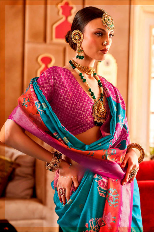 Regal Peshwai Paithani Silk Saree with Traditional Zari Weave