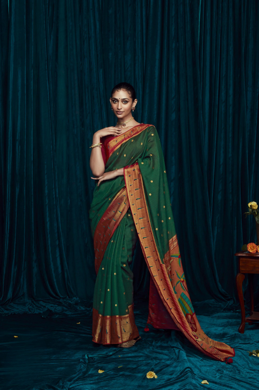 Elora Elegance Soft Brasso Silk Saree with Sequin Embroidery Sparkle