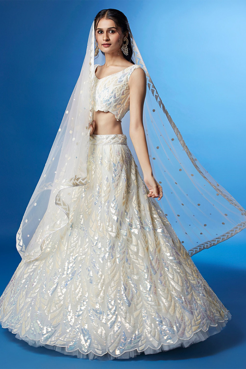 Bridal Soft Net Lehenga Choli with Elegant Sequins Embroidery