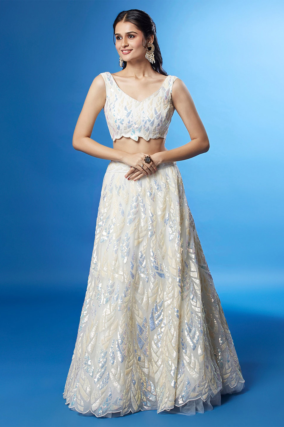 Bridal Soft Net Lehenga Choli with Elegant Sequins Embroidery