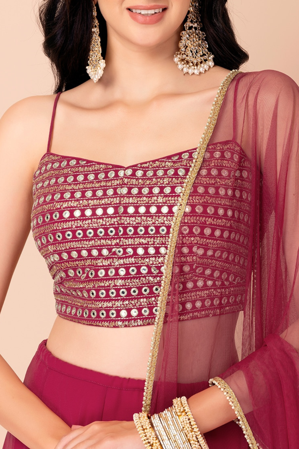 Charming Georgette Party Wear Lehenga With Sequins Choli