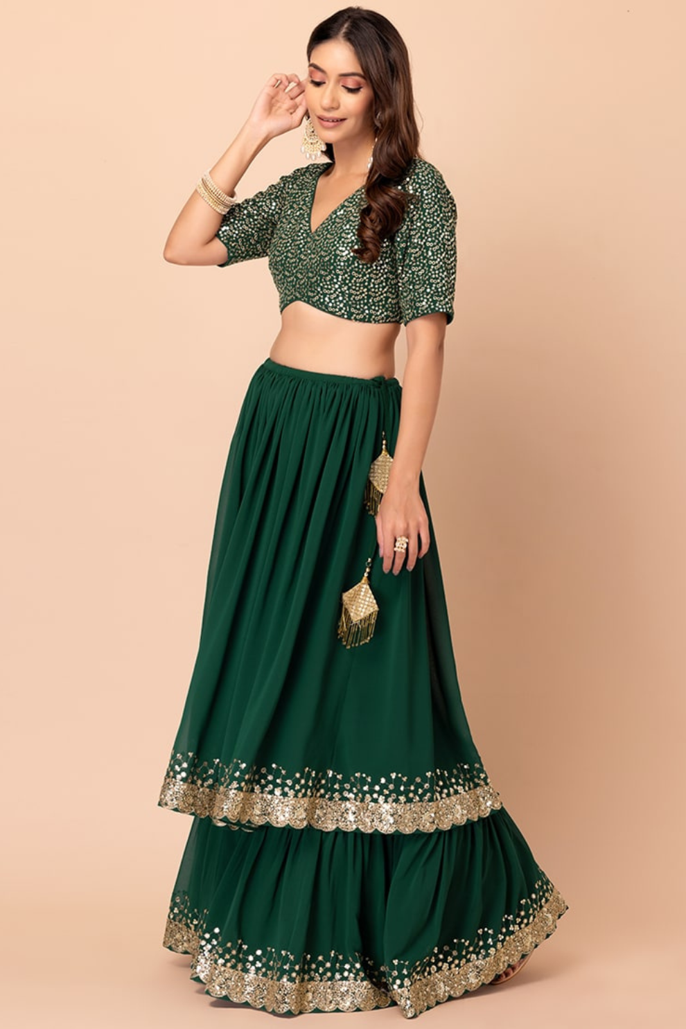 Charming Georgette Party Wear Lehenga With Sequins Choli