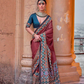 Polyester Viscose Silk Saree with Exclusive Ajrakh Print - LaVante Fashion