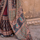 Polyester Viscose Silk Saree with Exclusive Ajrakh Print - LaVante Fashion