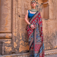 Polyester Viscose Silk Saree with Exclusive Ajrakh Print - LaVante Fashion