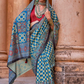 Polyester Viscose Silk Saree with Exclusive Ajrakh Print - LaVante Fashion