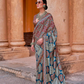 Polyester Viscose Silk Saree with Exclusive Ajrakh Print - LaVante Fashion