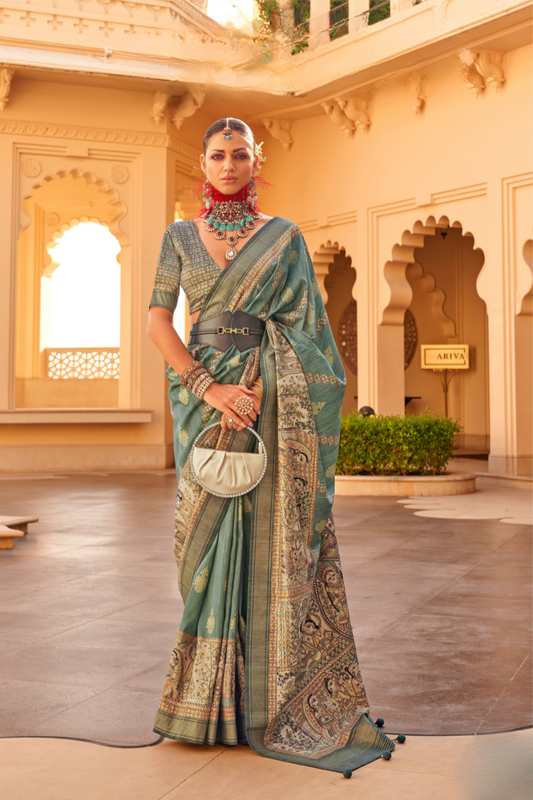 Graceful Silk Saree with Timeless Printed Art Design