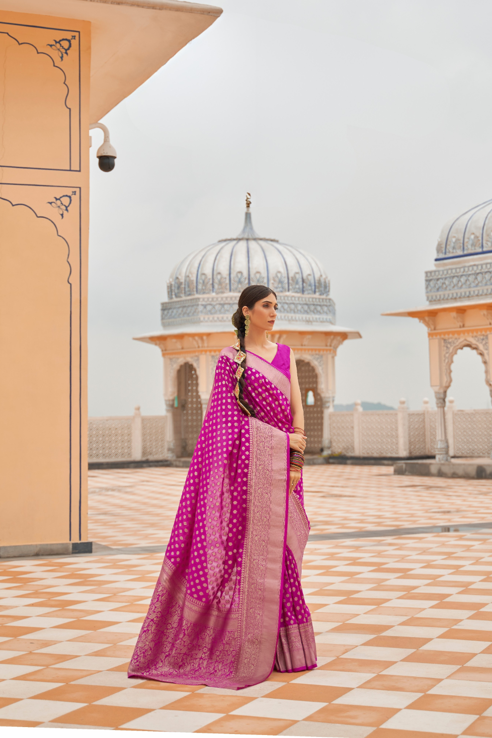 Handloom Crafted Saree in Nylon Silk Georgette for Festive Wear