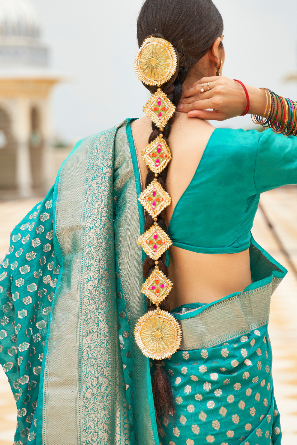 Handloom Crafted Saree in Nylon Silk Georgette for Festive Wear