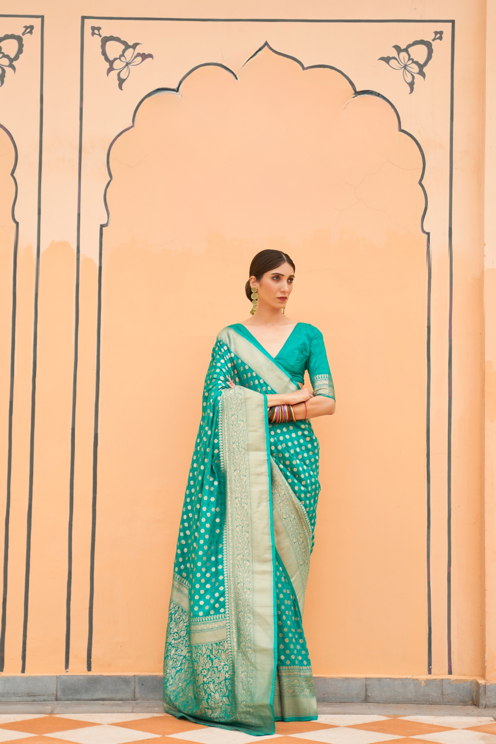 Handloom Crafted Saree in Nylon Silk Georgette for Festive Wear
