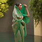 Two-Tone Nylon Woven Silk Saree with Elegant Shine