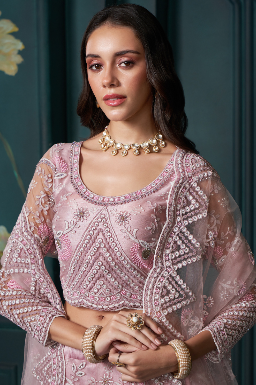 Graceful Embroidered Lehenga In Georgette