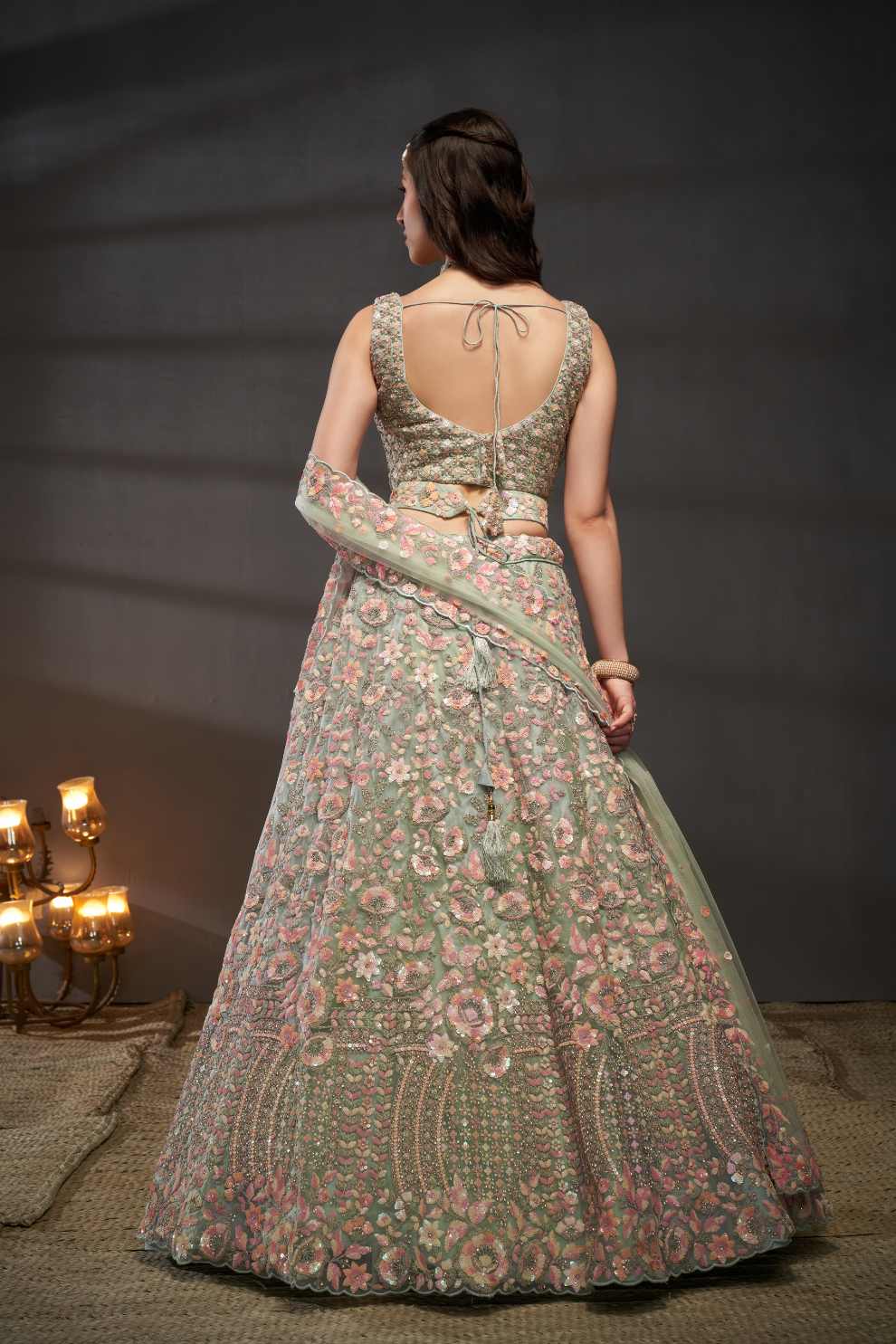 Heavy Zarkan Embroidery Semi-Stitched Lehenga Choli with Dupatta