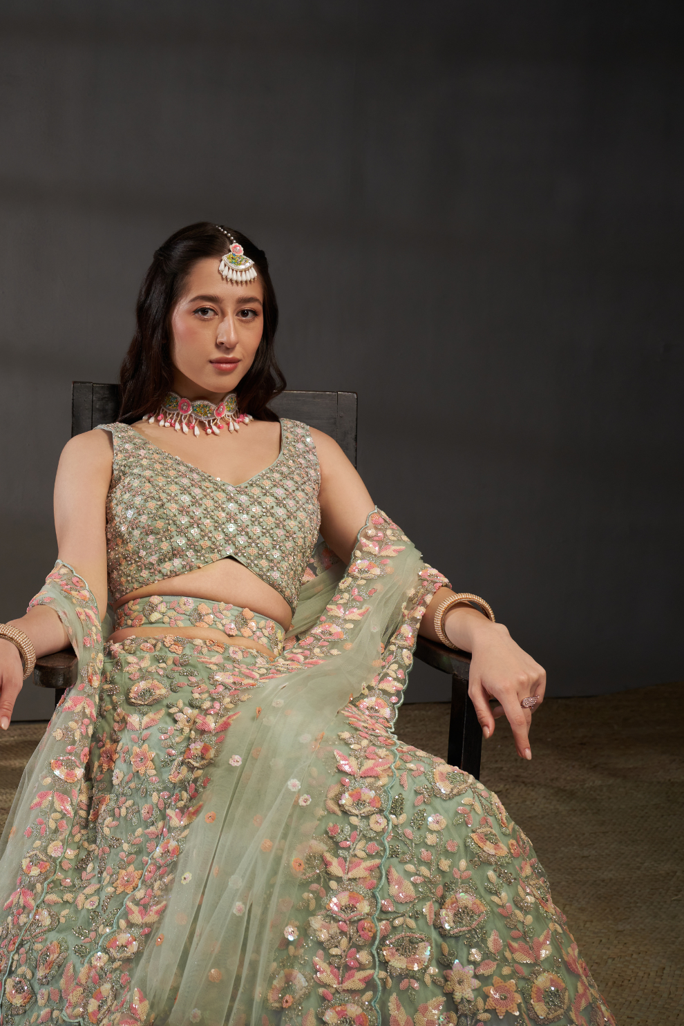 Heavy Zarkan Embroidery Semi-Stitched Lehenga Choli with Dupatta