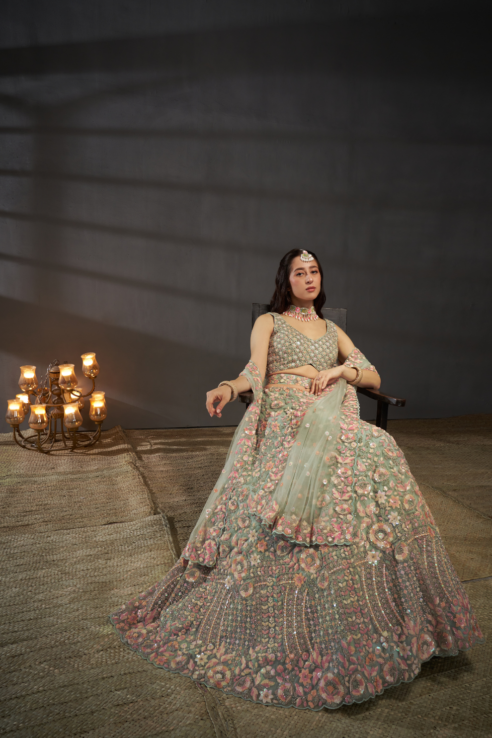 Heavy Zarkan Embroidery Semi-Stitched Lehenga Choli with Dupatta