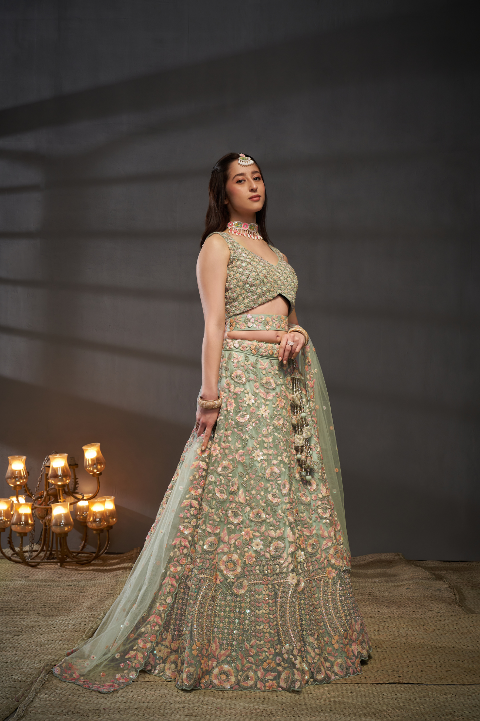 Heavy Zarkan Embroidery Semi-Stitched Lehenga Choli with Dupatta