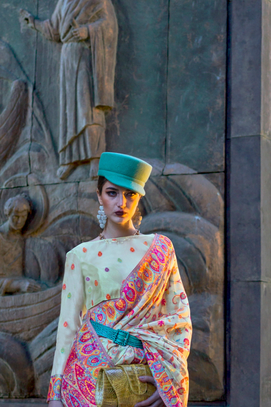 Kashneer Silk Organza Saree with Fine Handloom Weaving