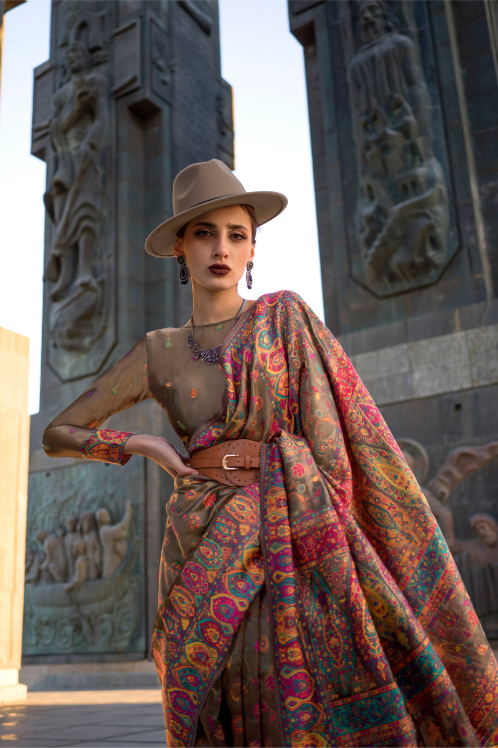 Kashneer Silk Organza Saree with Fine Handloom Weaving