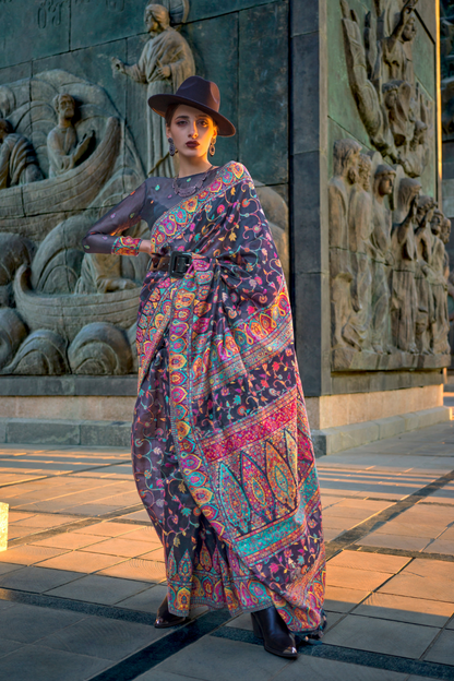 Kashneer Silk Organza Saree with Fine Handloom Weaving