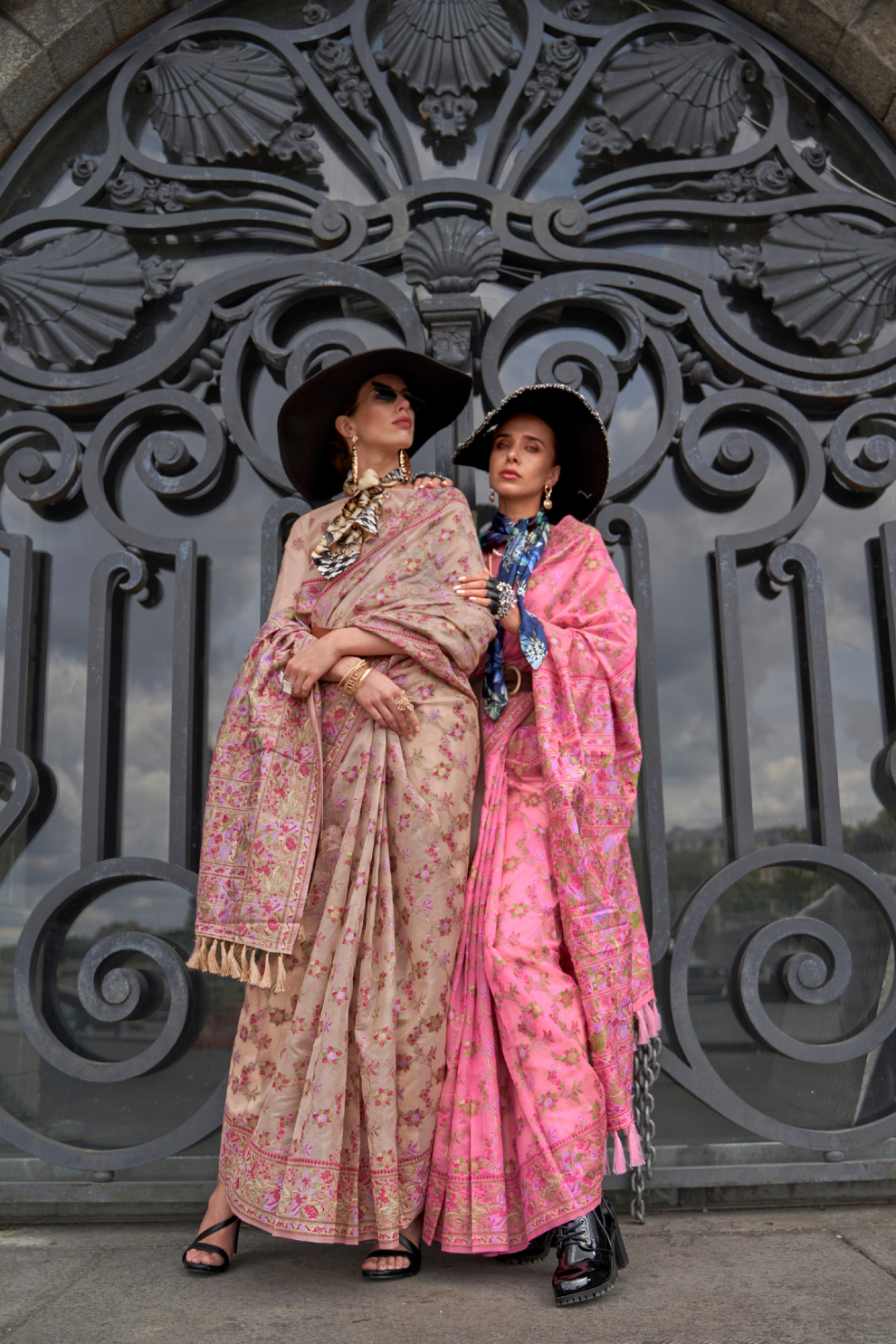 Organza Parsi Handloom Weaving Silk Saree with Delicate Heritage Detailing