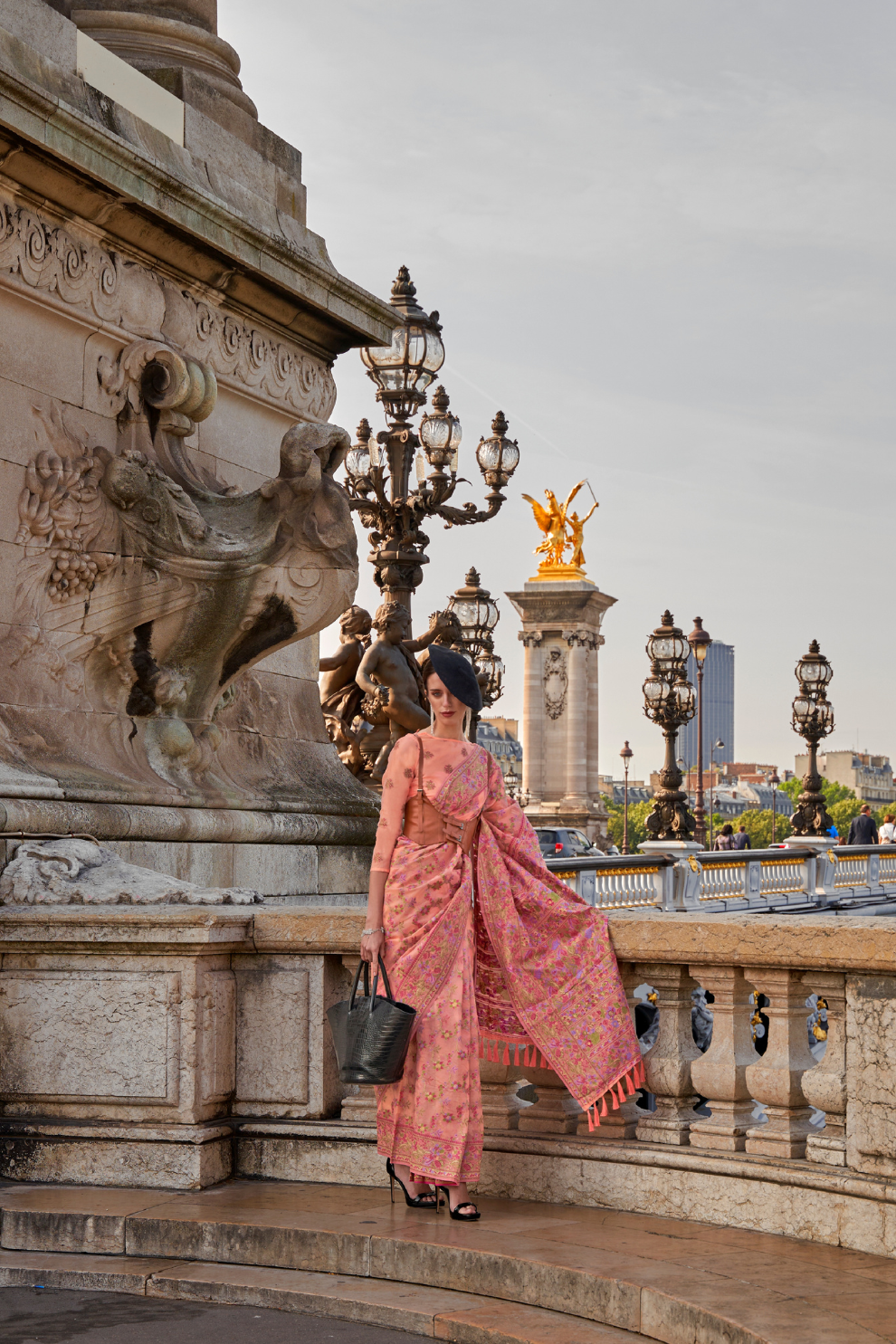 Organza Parsi Handloom Weaving Silk Saree with Delicate Heritage Detailing