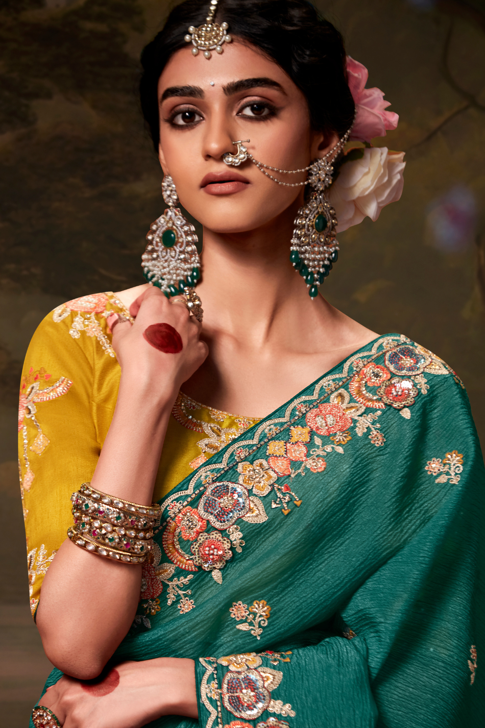 Heavy Embroidered Designer Silk Saree for Elegant Occasions