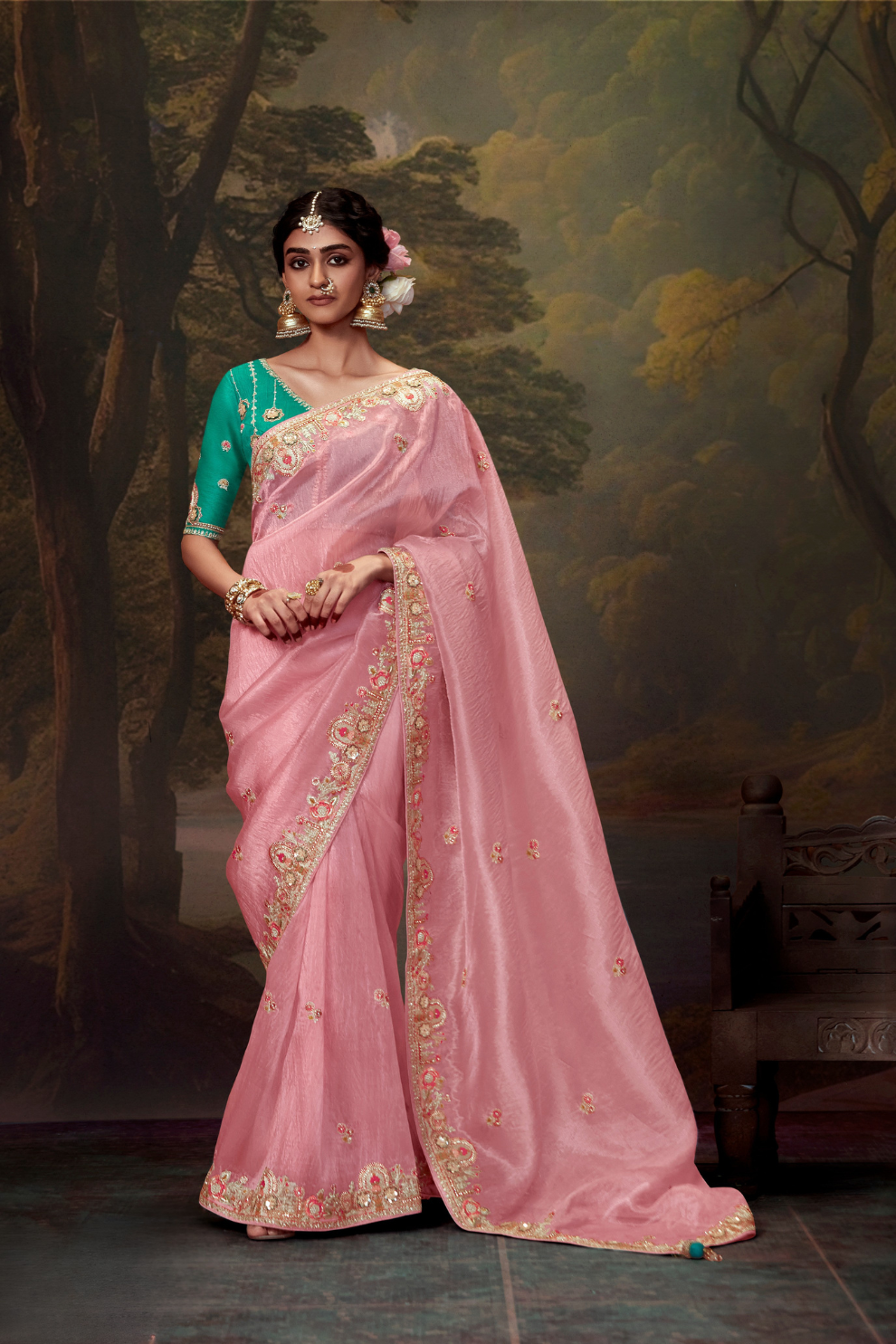 Heavy Embroidered Designer Silk Saree for Elegant Occasions