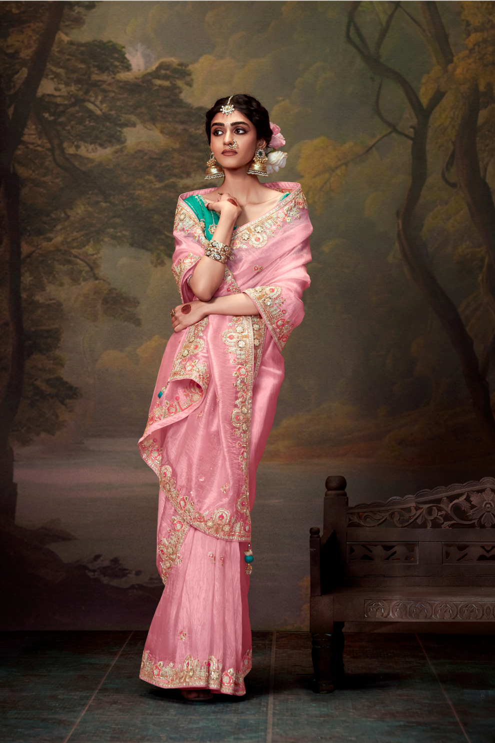 Heavy Embroidered Designer Silk Saree for Elegant Occasions