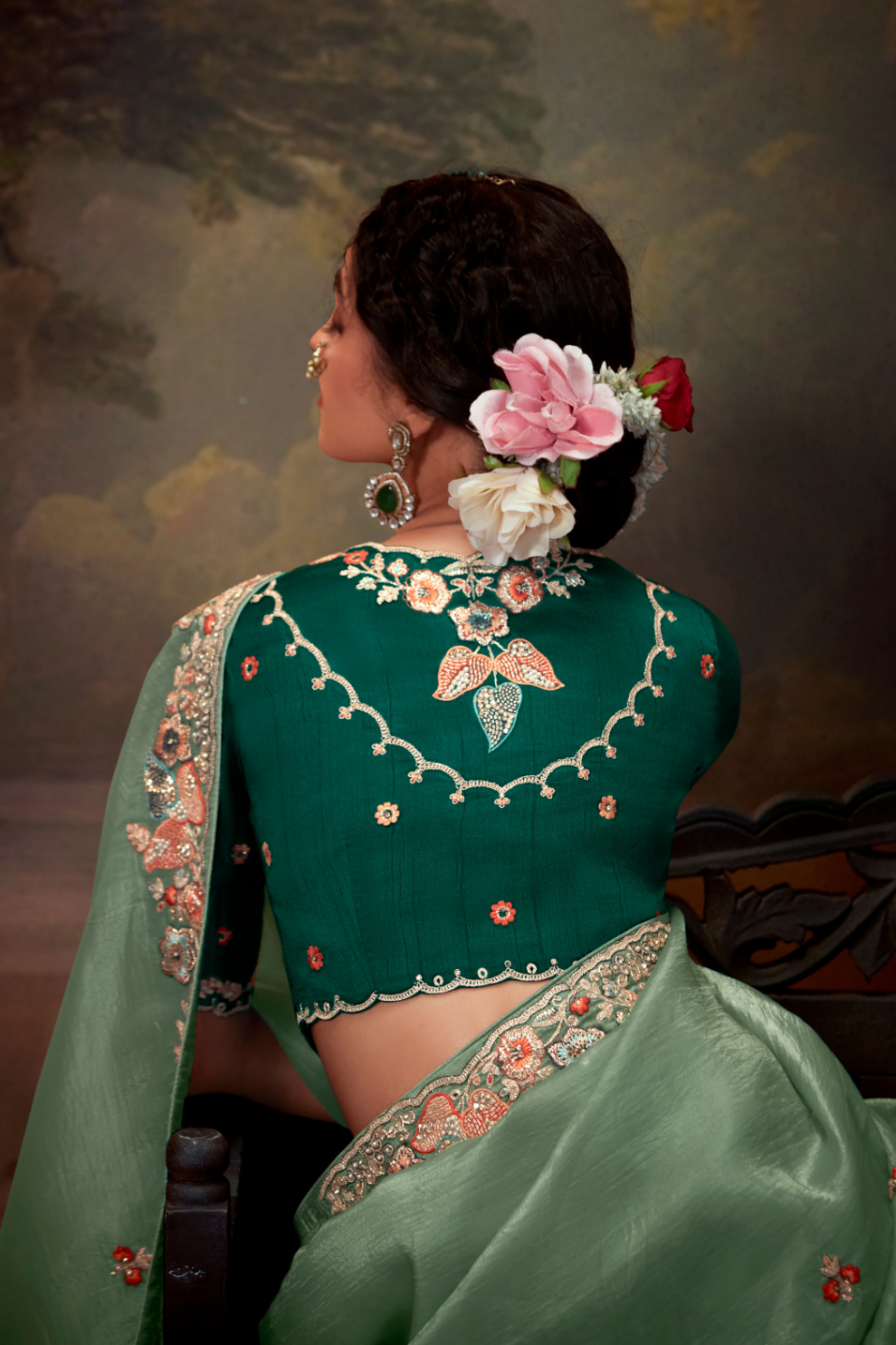 Heavy Embroidered Designer Silk Saree for Elegant Occasions