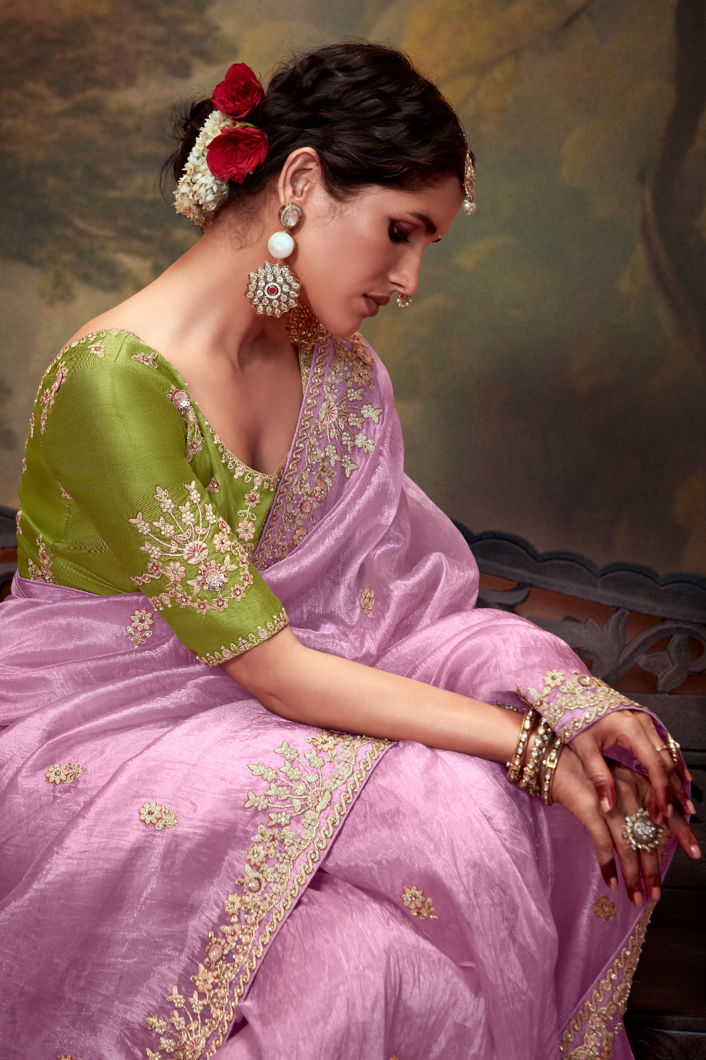 Heavy Embroidered Designer Silk Saree for Elegant Occasions