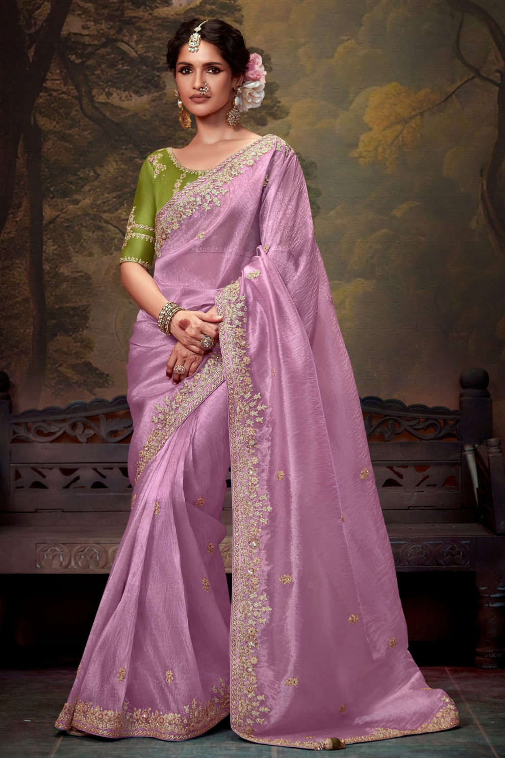Heavy Embroidered Designer Silk Saree for Elegant Occasions
