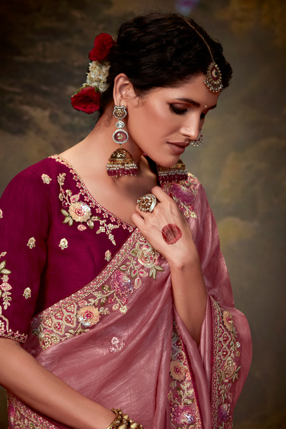 Heavy Embroidered Designer Silk Saree for Elegant Occasions