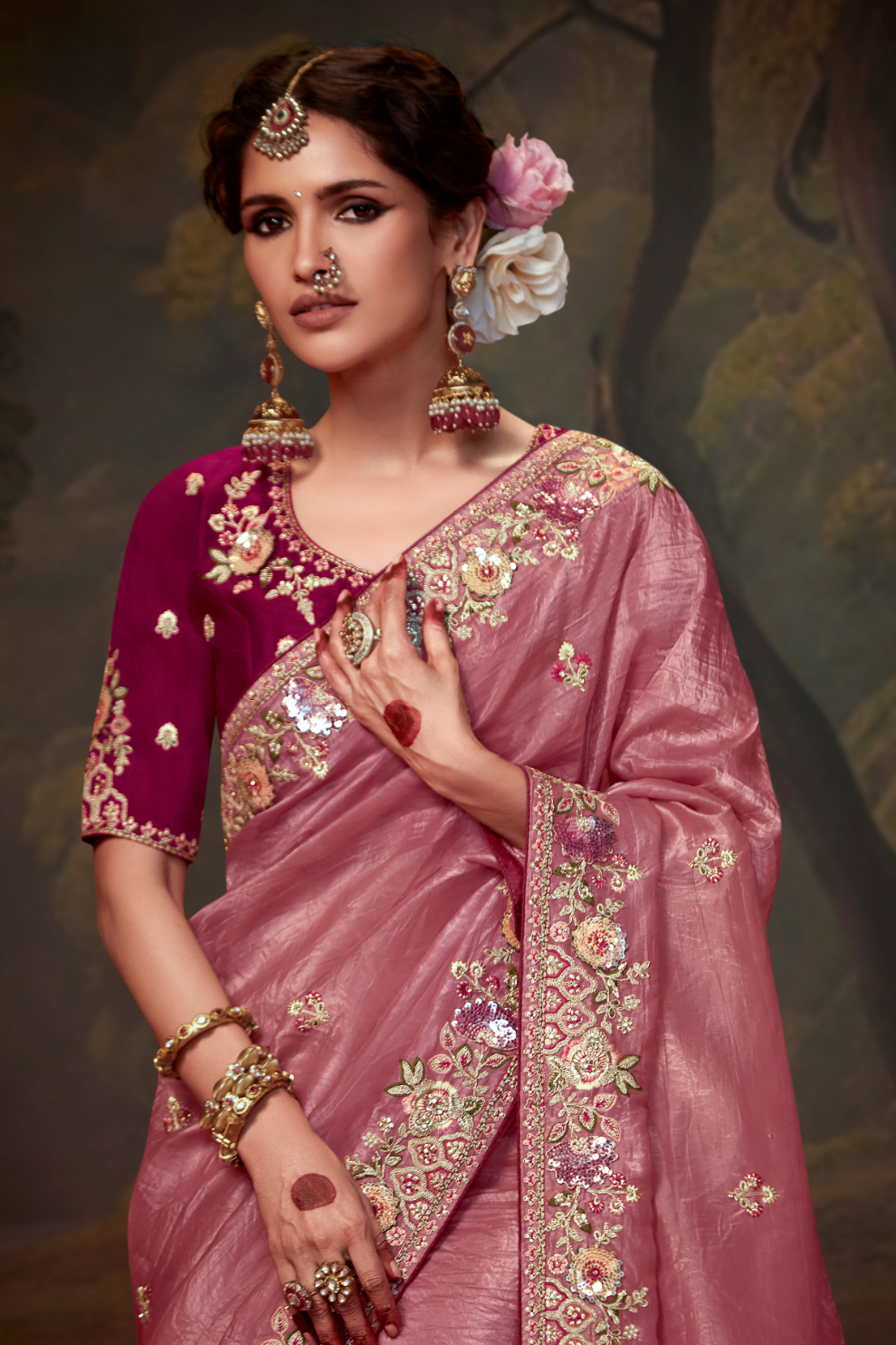 Heavy Embroidered Designer Silk Saree for Elegant Occasions