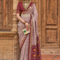 Banarasi Georgette Satin Saree with Artistic Print Detailing