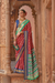 Banarasi Georgette Satin Saree with Artistic Print Detailing