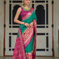 Traditional Patola Design Silk Saree with Rich Prints