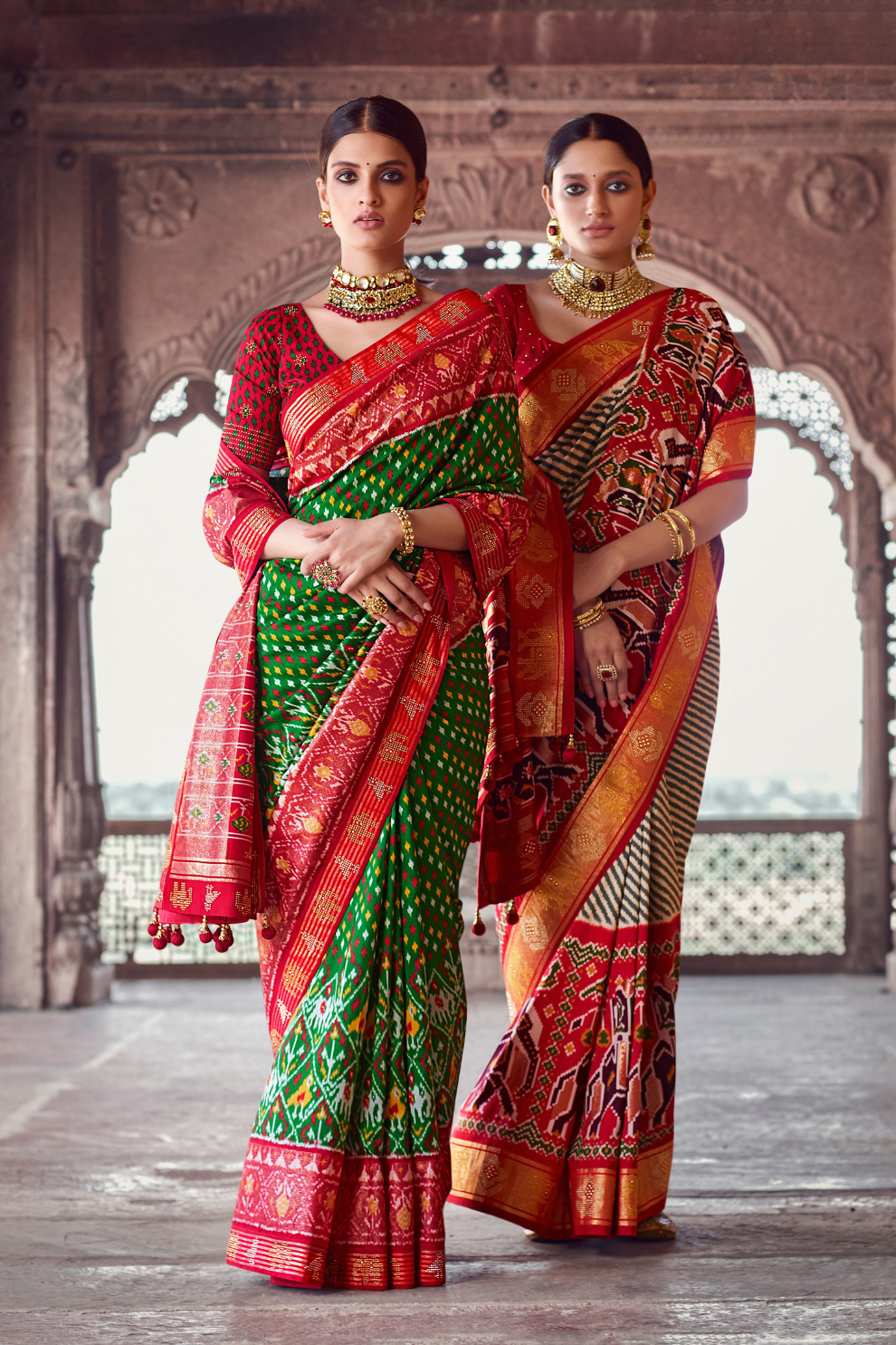 Dola Silk Saree with Ethnic Traditional  Patola Print Design