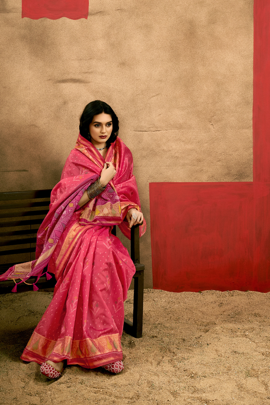 Regal Heritage Woven in Patola Handloom Silk Elegance