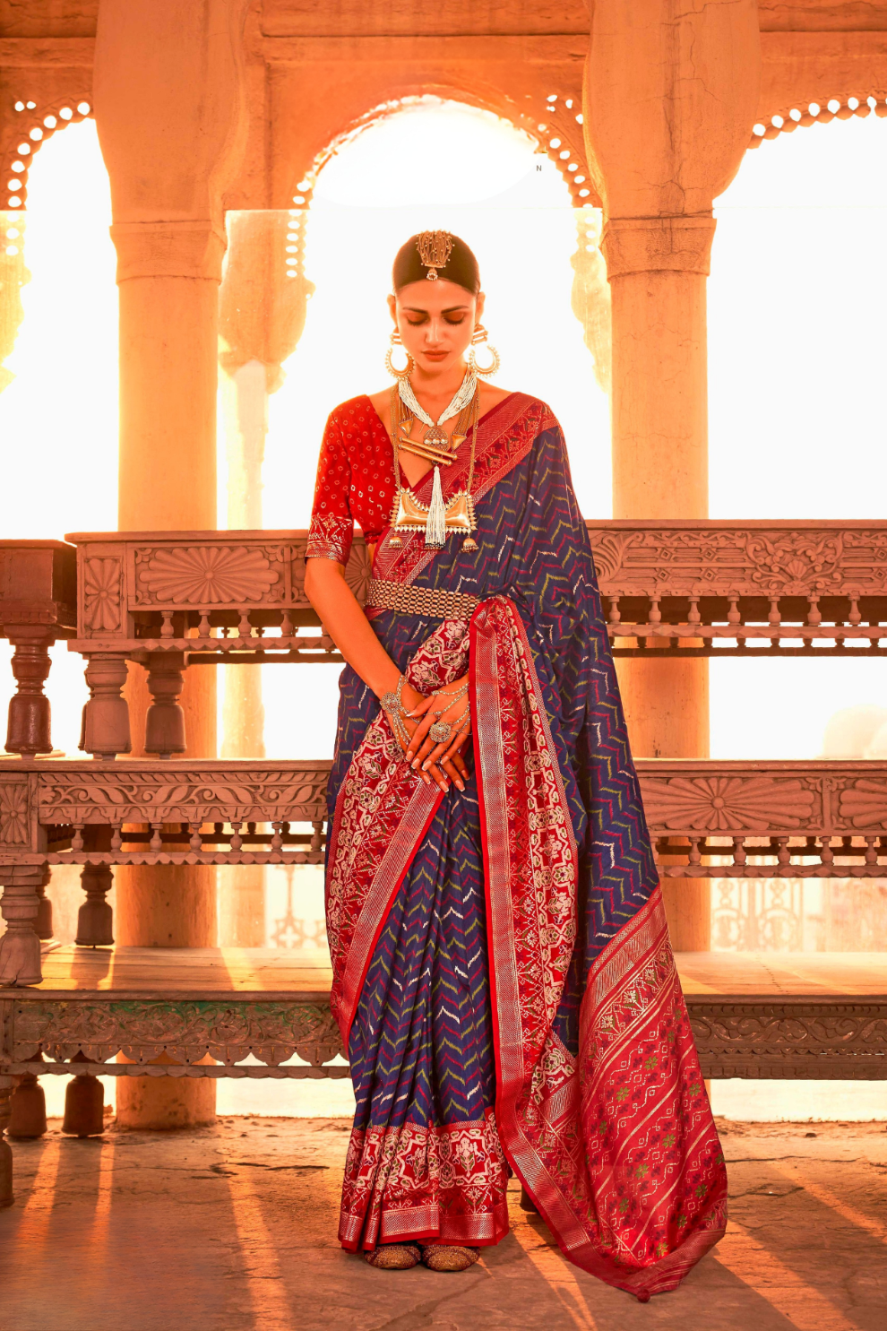 Elegant Patola Printed Art Silk Saree with Intricate Design