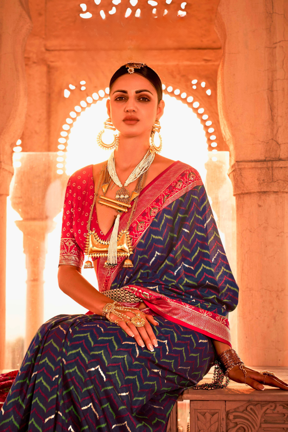 Elegant Patola Printed Art Silk Saree with Intricate Design