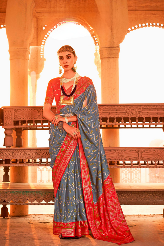 Elegant Patola Printed Art Silk Saree with Intricate Design