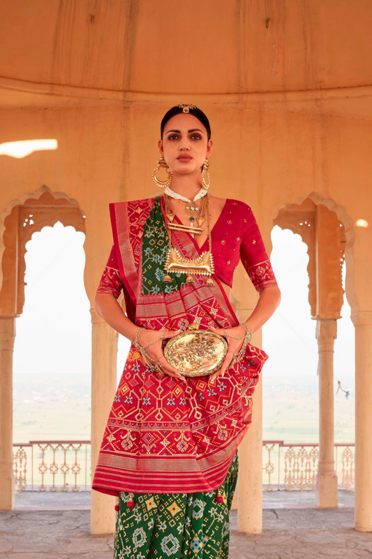 Elegant Patola Printed Art Silk Saree with Intricate Design